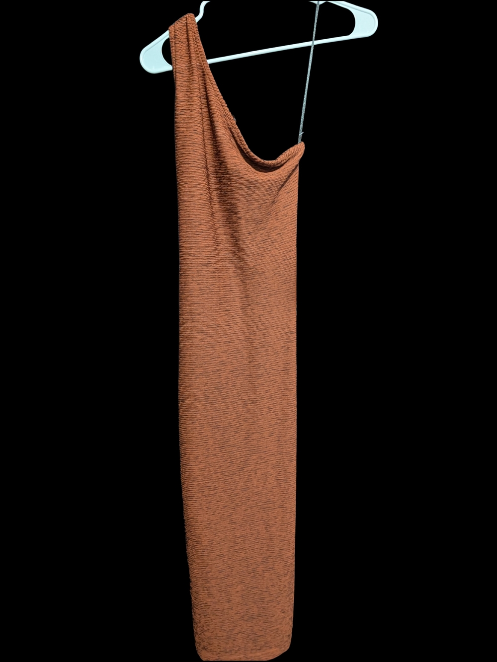 Topshop One-Shoulder Rust Knit Dress